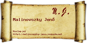 Malinovszky Jenő névjegykártya
